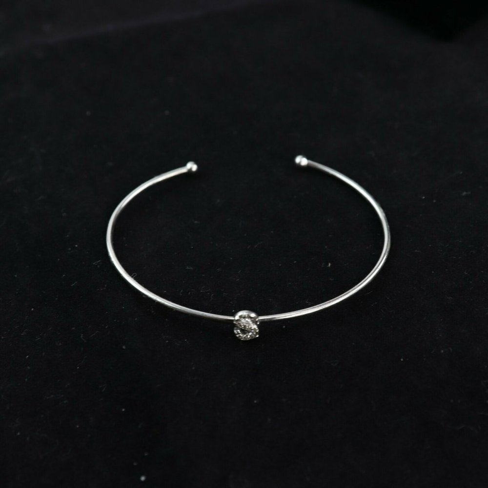 LaSoula Diamond Initial S Pendant Bracelet Silver - Picture 4 of 4